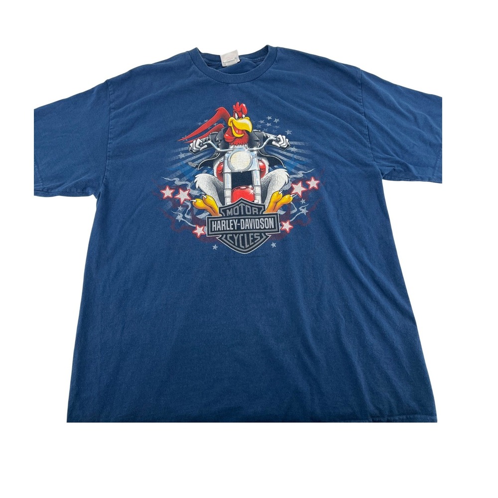 Harley-Davidson Looney Tunes Foghorn Leghorn Myrtle Beach T-Shirt Mens XL Blue